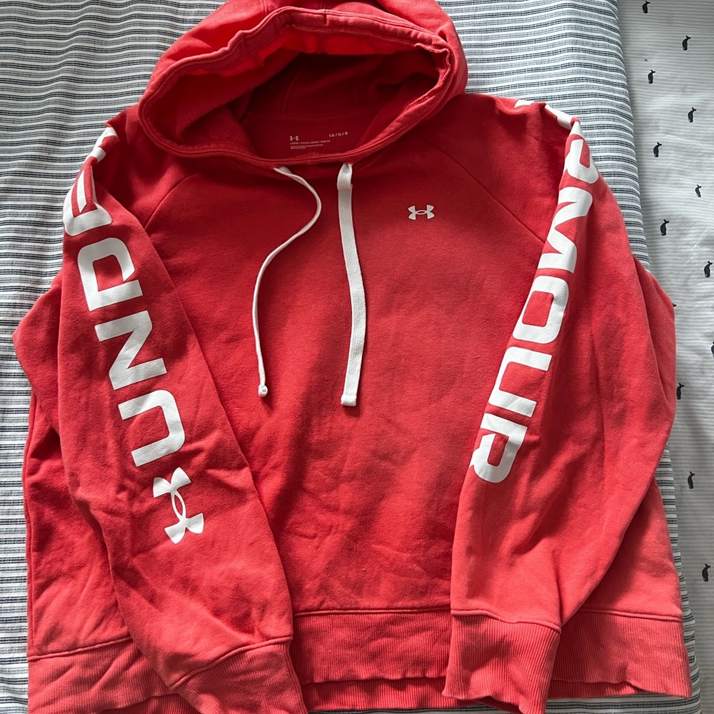 Under Armour womens salmon Hoodie with White Accents